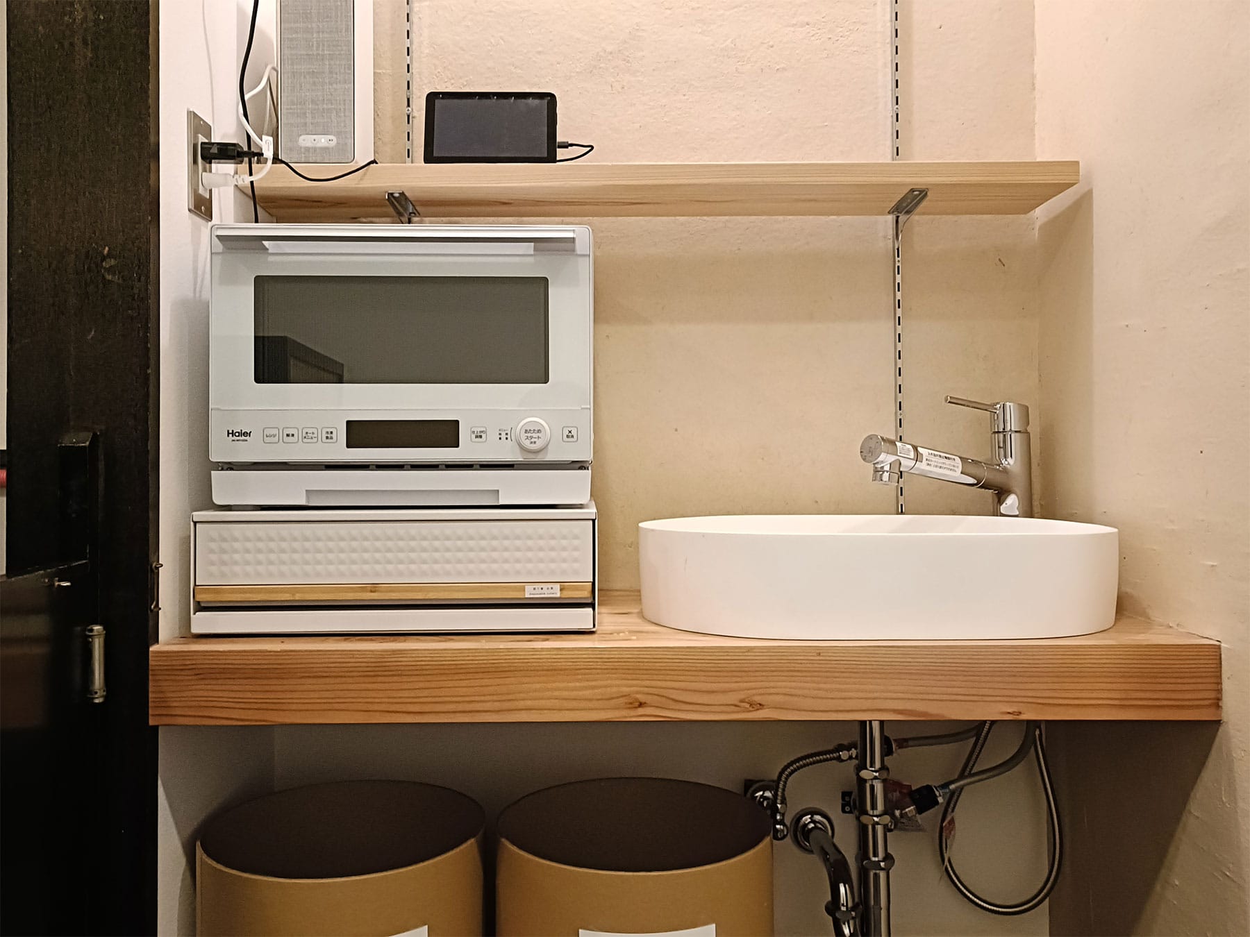 浄水器付きの洗面、電子レンジ利用可