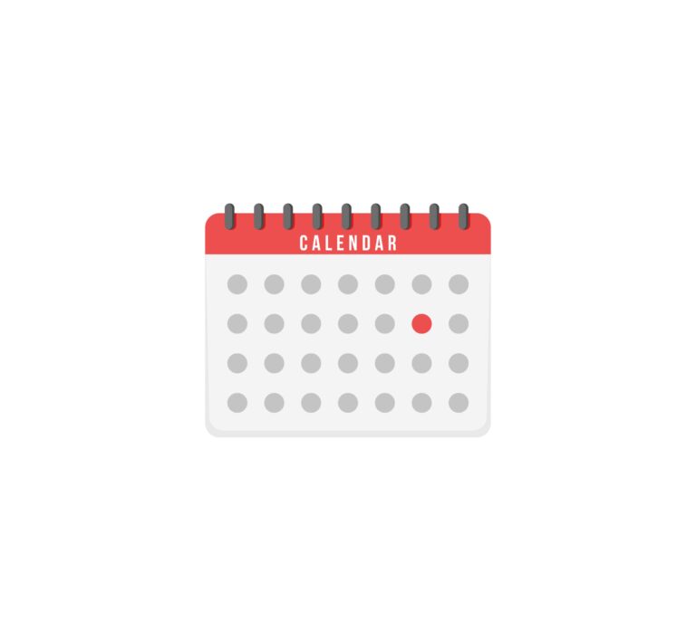 Calendar icon on white background